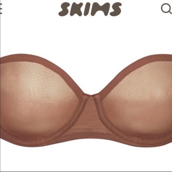 🛑SOLD🛑SKIMS bra strapless mesh underwire bronze size 32B - Picture 9 of 10